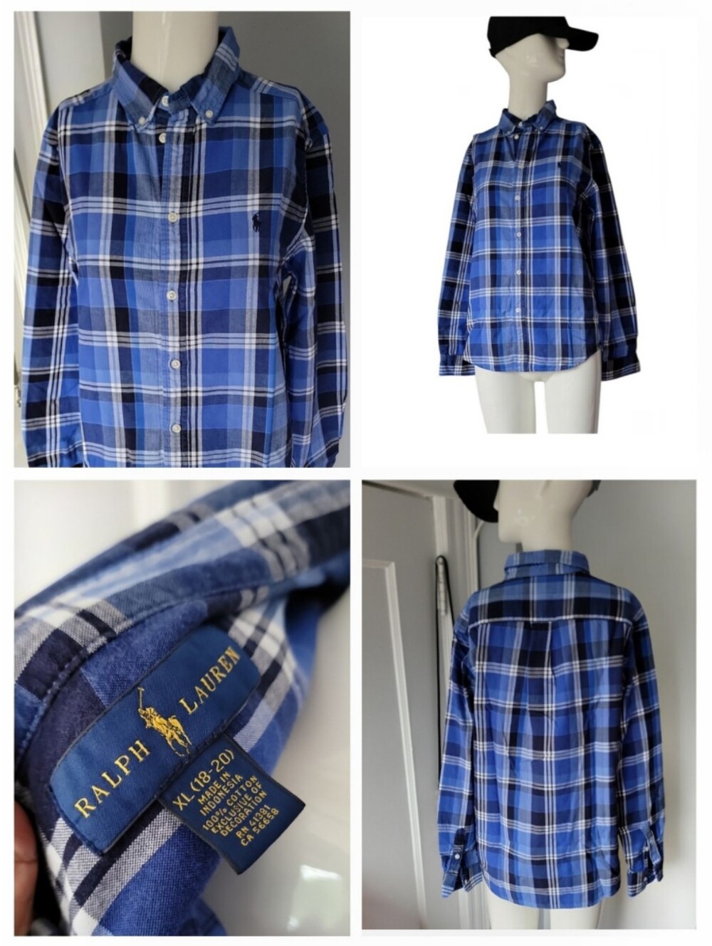 Ralph Lauren Blu Plaid Button-Down Shirt